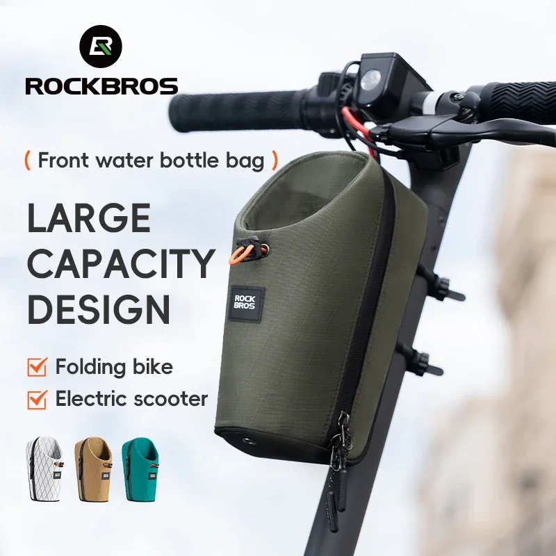 

ROCKBROS Folding Bicycle Water Bottle Bag Cycling Handlebar Front Frame Kettle Bags for Brompton Bike Electric Scooter Tool Bags