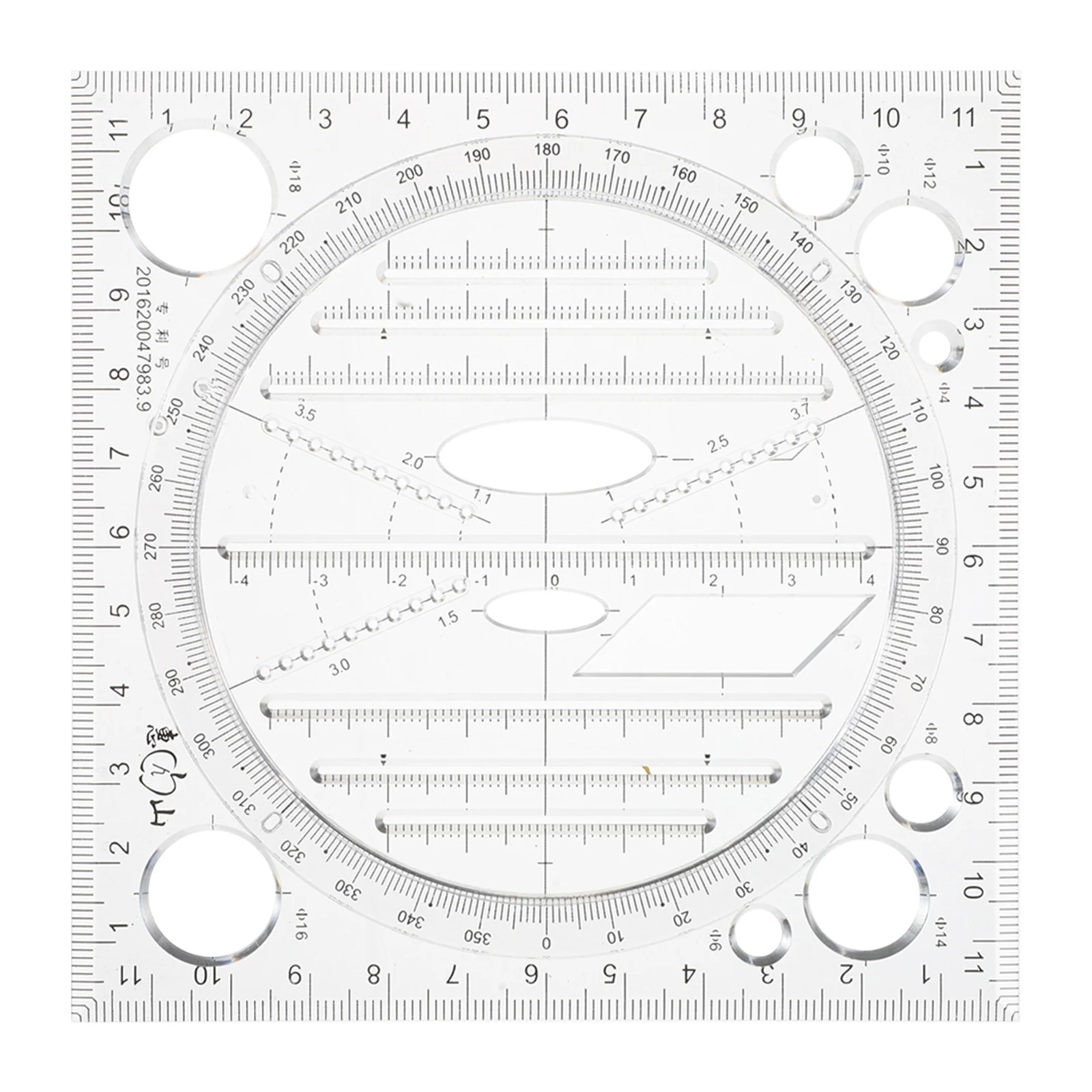 Drawing Ruler Plastic Multifunctional Geometric Template Precision Measurement Tool For Students Engineers School Office
