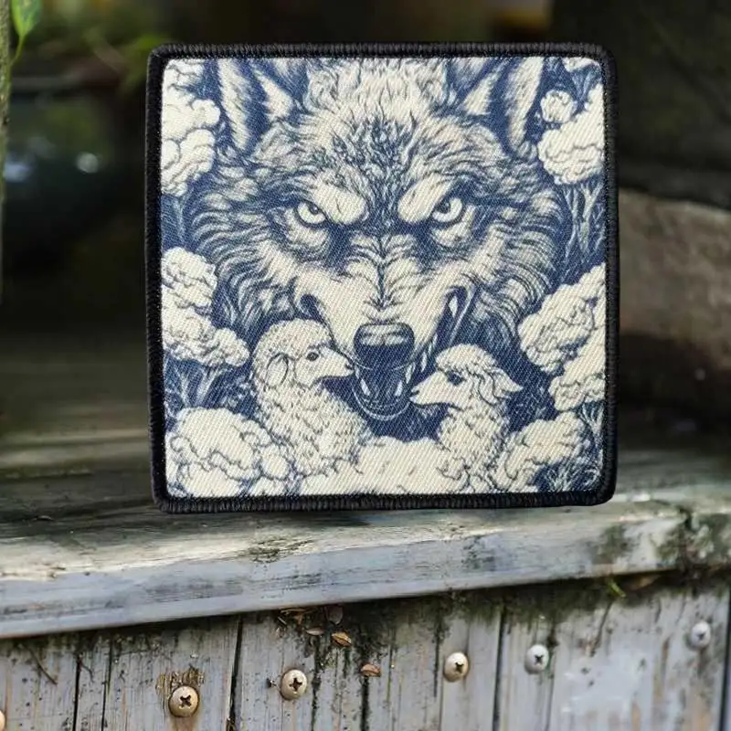 Predators of Sheep Alpha Wolf Morale Tactical Patch Printing Patch Badge Military Armband Backpack Decoration Hook&Loop Stickers