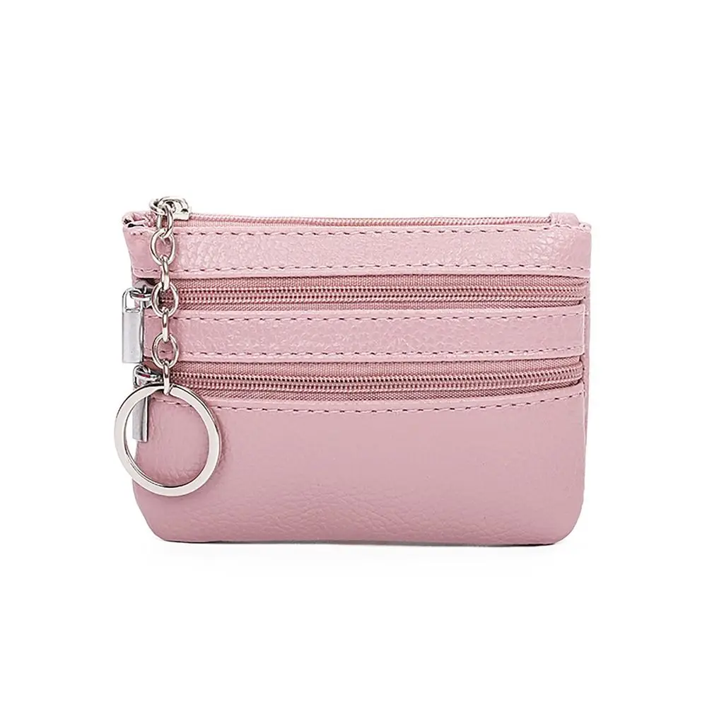 

Portable PU Leather Money Coin Purse Wear-resistant Waterproof Credit Card Holoder with Key Ring Zipper Wallet Money Bag Male