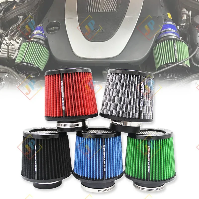 CAR UNIVERSAL AIR FILTER RETROFIT RACING SPORTS CAR 63MM 76MM HIGH FLOW COLD CONE AIR INTAKE FILTER 2.5'' 3''