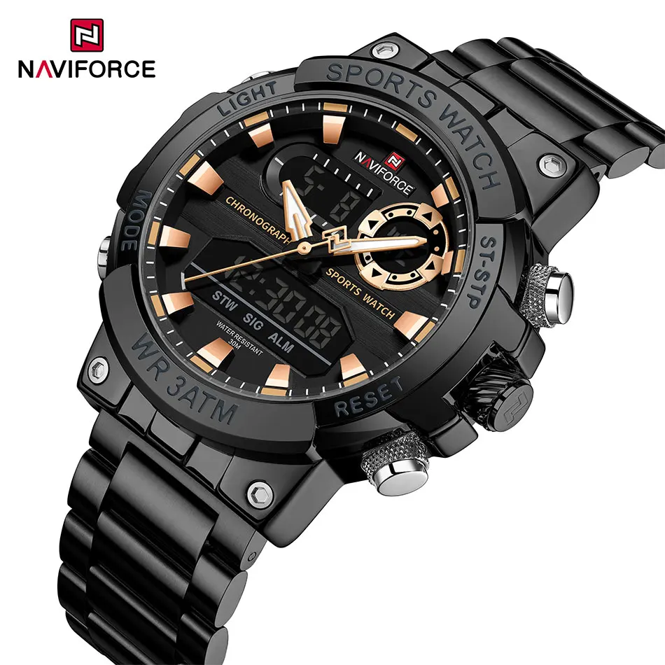 NAVIFORCE 2024 Top Brand Men's Watches Dual Display Waterproof Sport Military Wristwatch Quartz Watch for Men Relogio Masculin