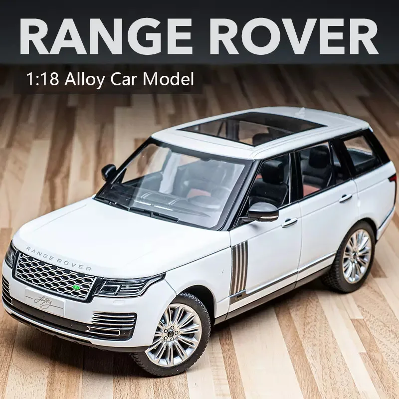 1:18 Large Land Rover Range Rover Alloy Car Model Simulation Sound And Light Pull Back Toy Car Boy Collection Decoration Gift