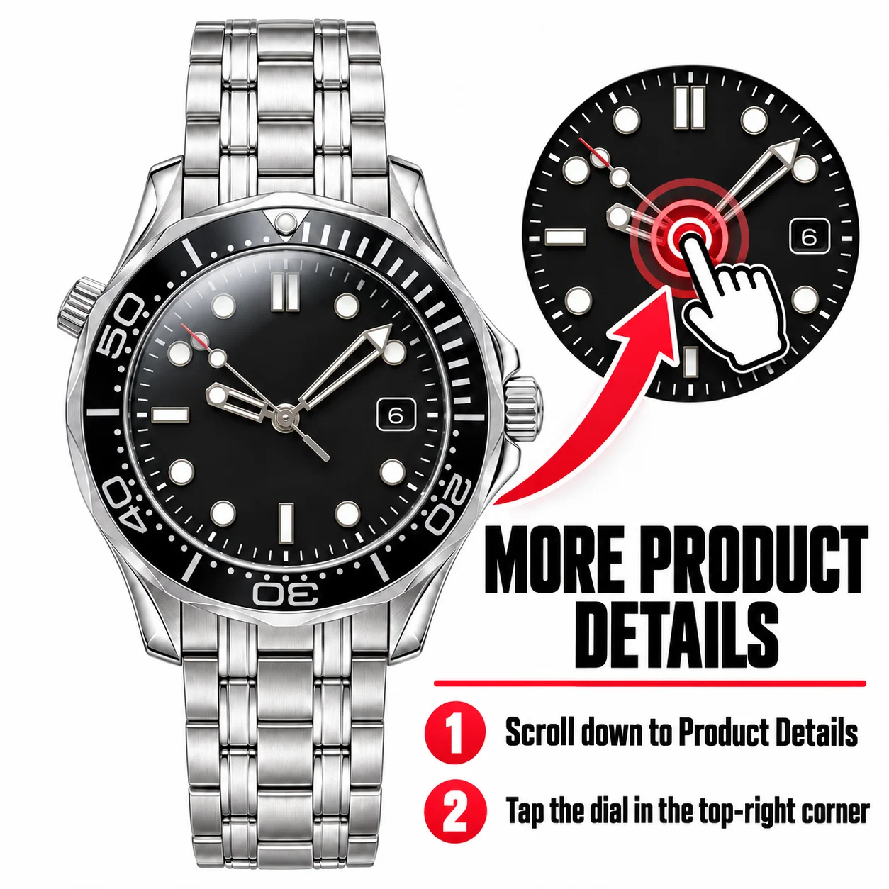 Top Men's 42mm Automatic Mechanical Watch  Date  Rotating Bezel Stainless Steel Bracelet Sport Wristwatch Customized