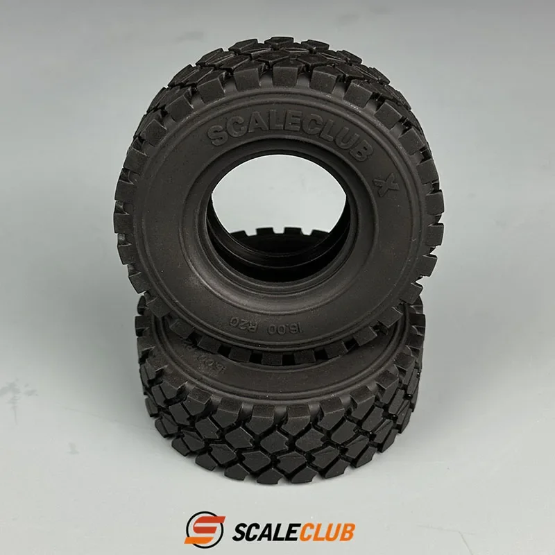 2pcs Scaleclub Rubber 95MM Diameter Tire for 1/14 Tamiya RC Truck Tipper DAKAR Rally Crawler Car SCANIA 770S VOLVO BENZ MAN TGX