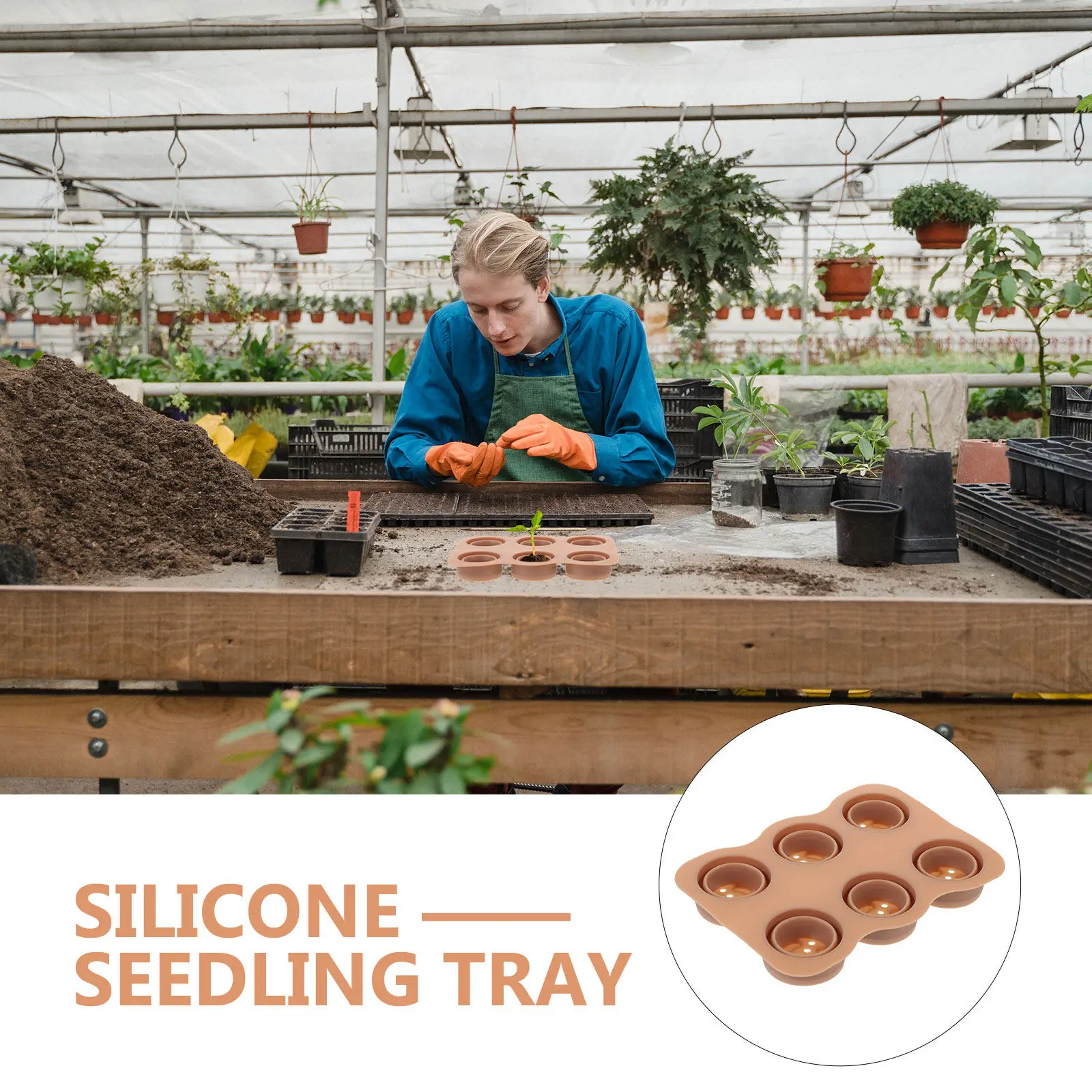 2Pcs Silicone Germination Trays Heavy Duty Non Slip Moisture Retaining for Seed Starting Indoor Outdoor Garden Propagation