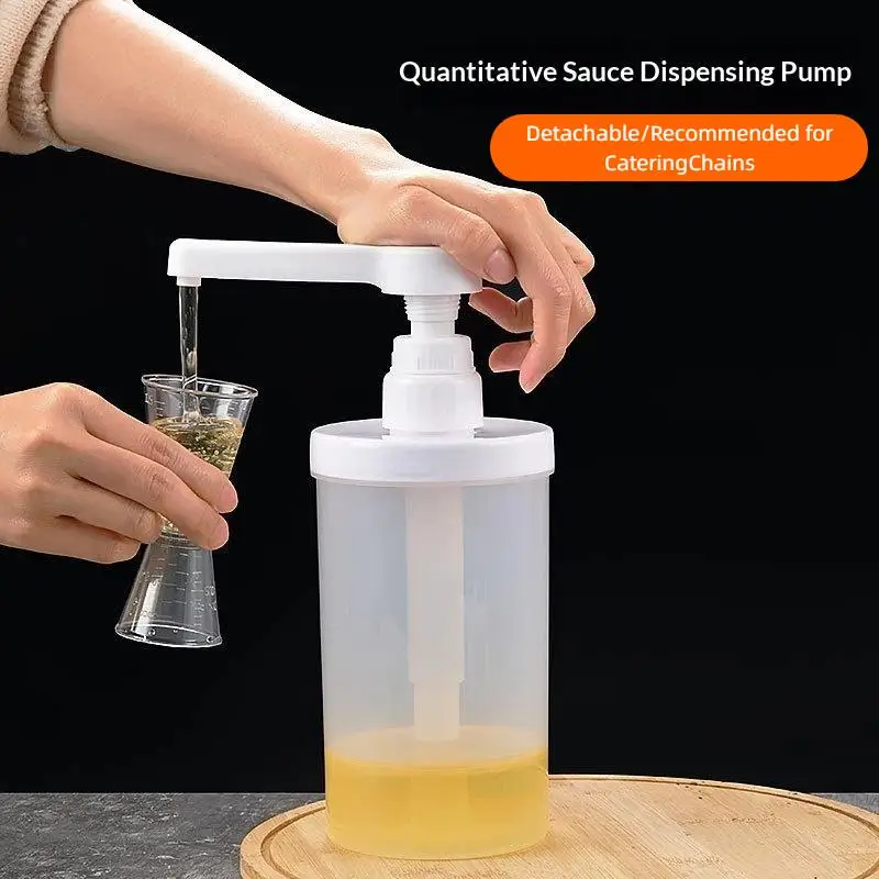 1Pcs Kitchen Honey Container 5-30CC Liquid Dispenser With Scale Coffee Syrup Bee Drip Bottle With Hydraulic Pump And Nozzle Hea view 3
