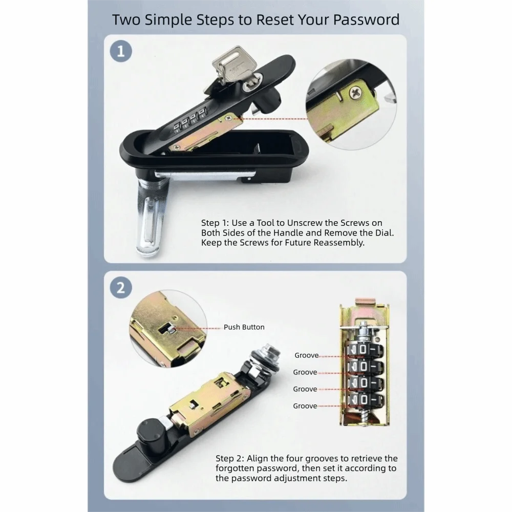 Alloy Material Password Lock Heavy Duty Waterproof Cabinet Door Lock Panel Mount Type Key Included Security Lock