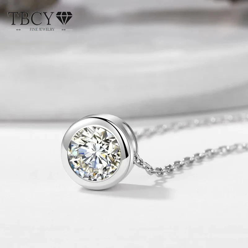 TBCYD Moissanite Pendant Necklace for Women 925 Silver Wedding Minimalist Jewelry Jewelry Birthday Party Gift Jewelry Gift