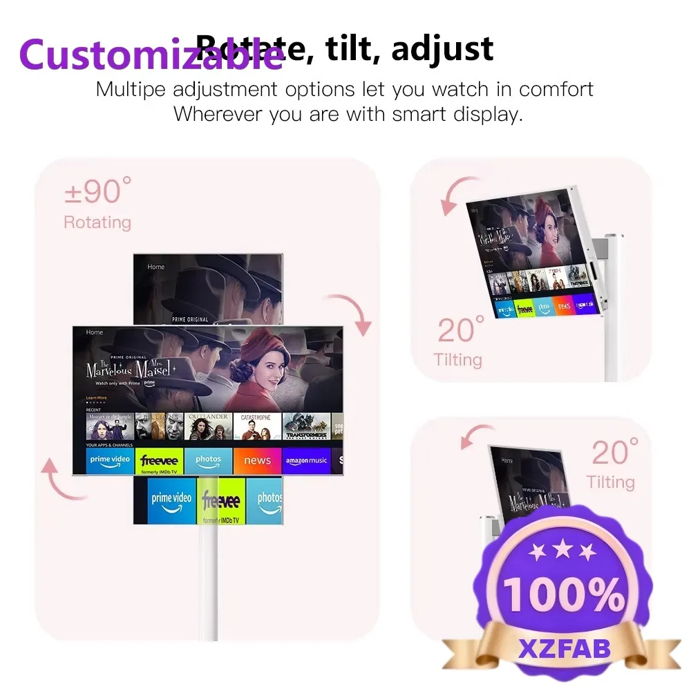Factory Direct 2026 White 6gb + 128GB TV Wheeled Removable Charging Screen Display Built-in Battery Speaker Smart Interactive Po