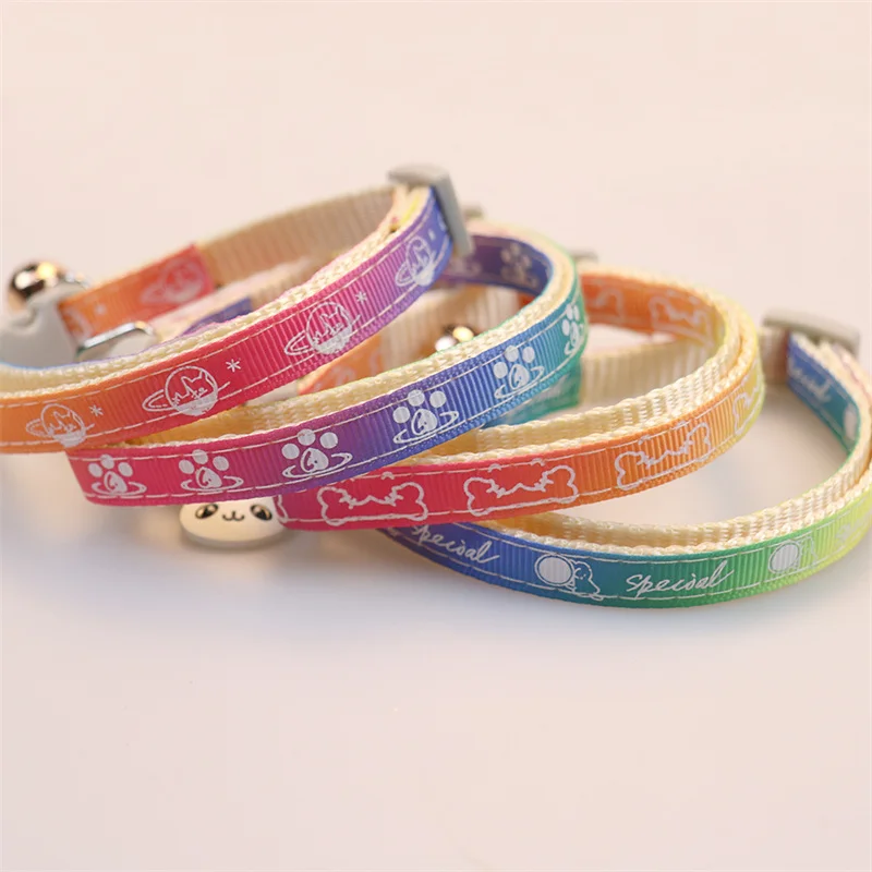 

Pet Adjustable Cat Collar With Bell For Small Cat Accessories Collar Gato Plaid Jacquard Pattern For Cat And Dog Collar