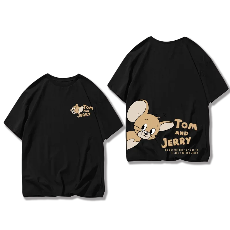 Tom and Jerry children's 3-14 years old 100% cotton T-shirt summer cartoon parent-child casual fashion round neck T-shirt