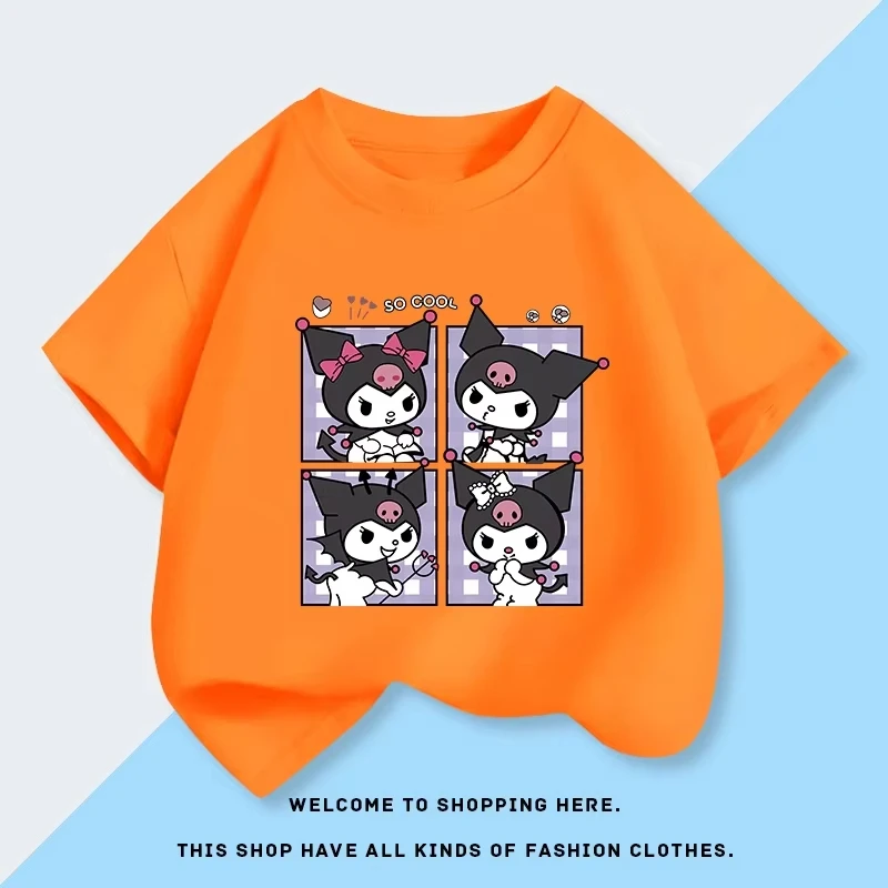 

Новая летняя детская футболка Kulomi с комиксным принтом в четыре квадрата, из чистого хлопка, в западном стиле, для всей семьи (мужчин и женщин)