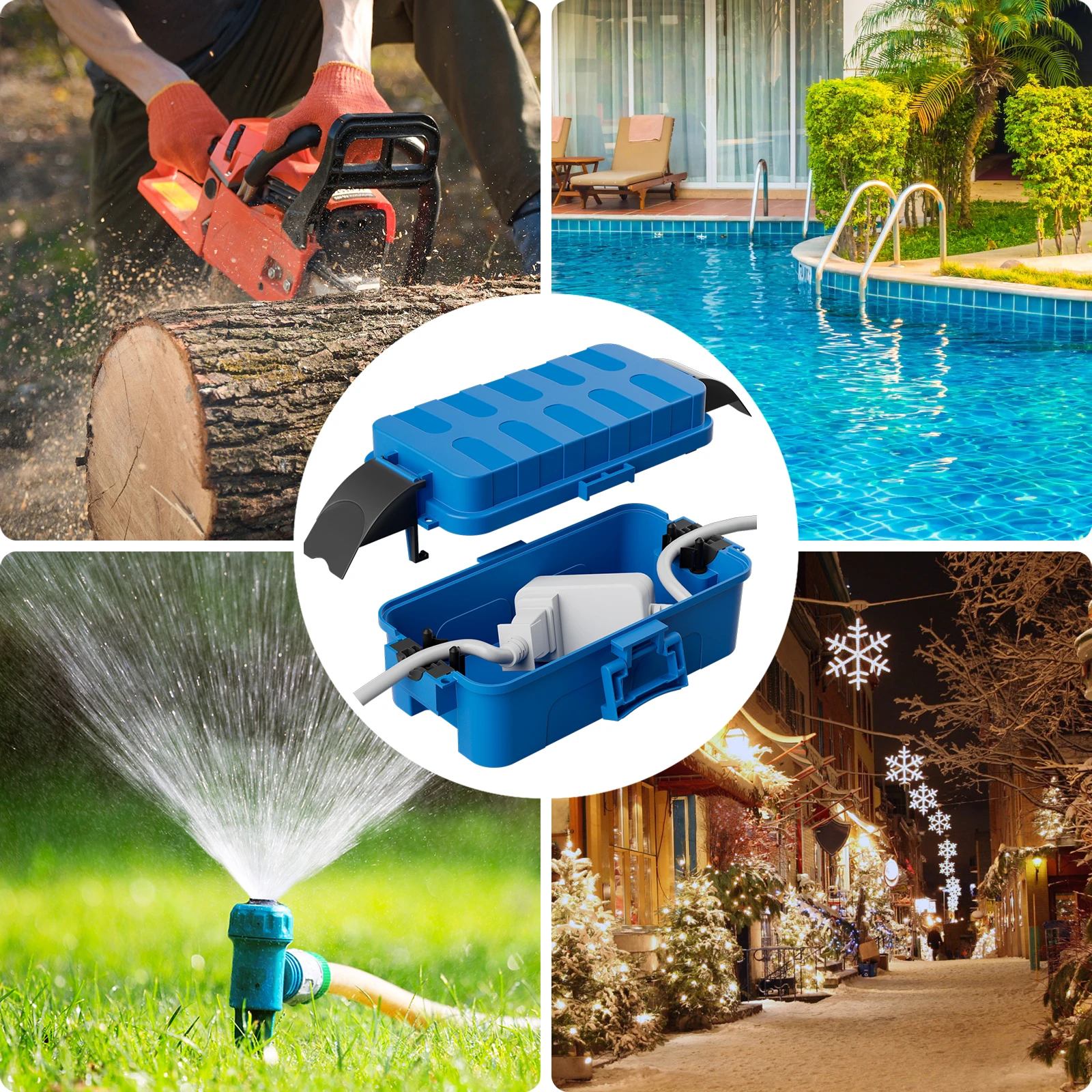 1 حزمة صندوق كهربائي صغير 20.5x12.5x8 سنتيمتر مع صندوق كهربائي خارجي كبير 32x22x13 سنتيمتر ل شرائط الطاقة الحبال المقابس المستقيمة