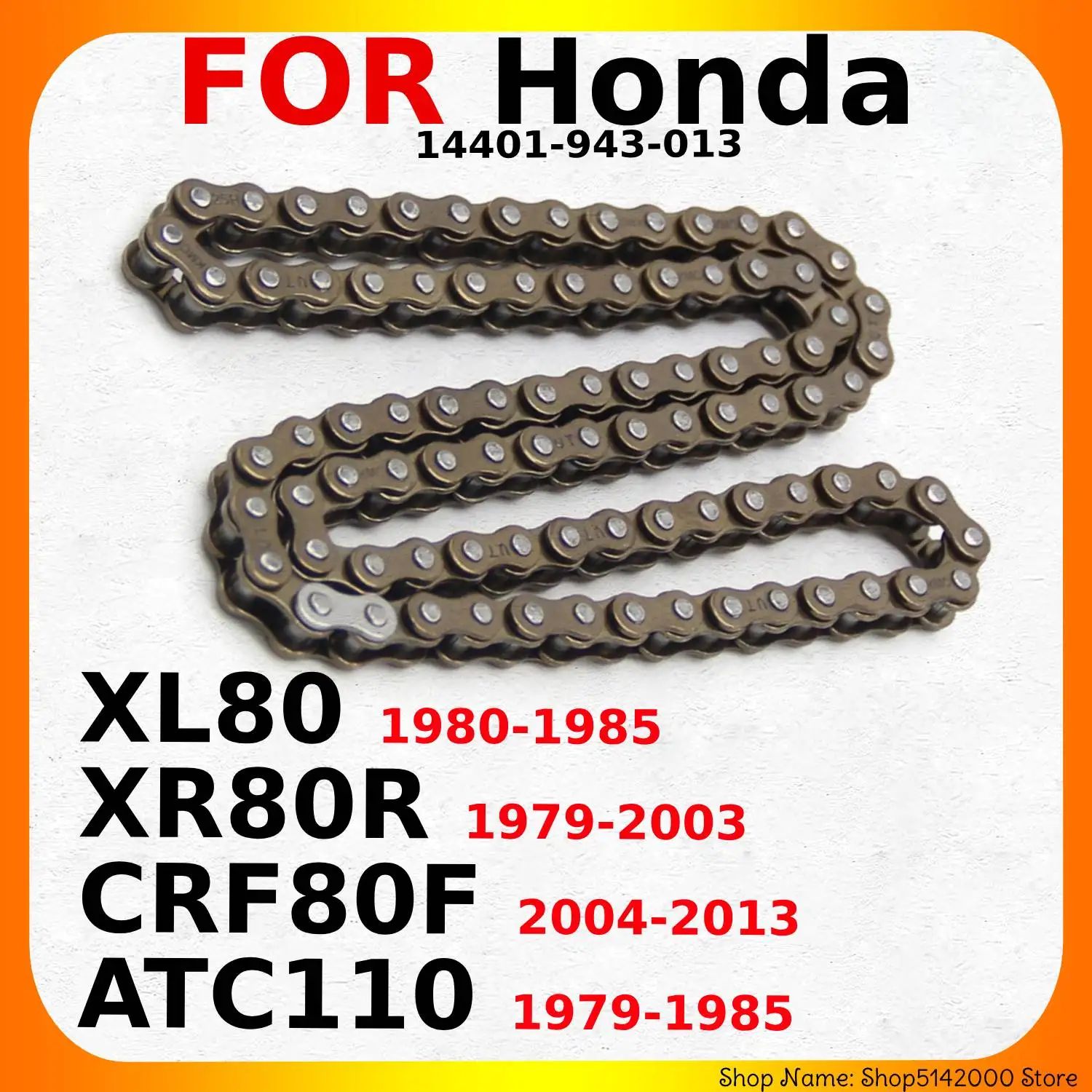 Цепь ГРМ для мотоциклов Honda CRF80F / XL80 / XR80R / ATC110, номер детали 14401-943-013