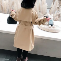 Outerwear New Spring Autumn Children's Fashion Girl Long coat Trench Toddler Baby Jacket girls clothing Windbreaker Kids Clothes