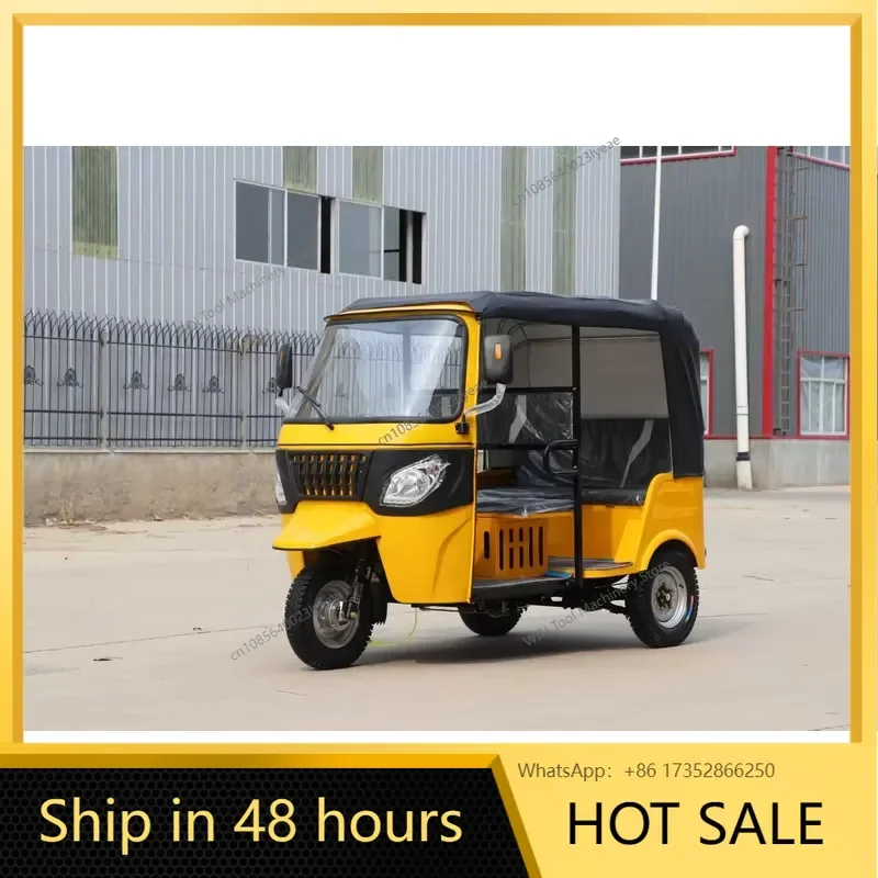 3 Wheels Electric Tuk Tuk Passenger Carrier With Roof, Adult Electric Tricycle for Public Transport