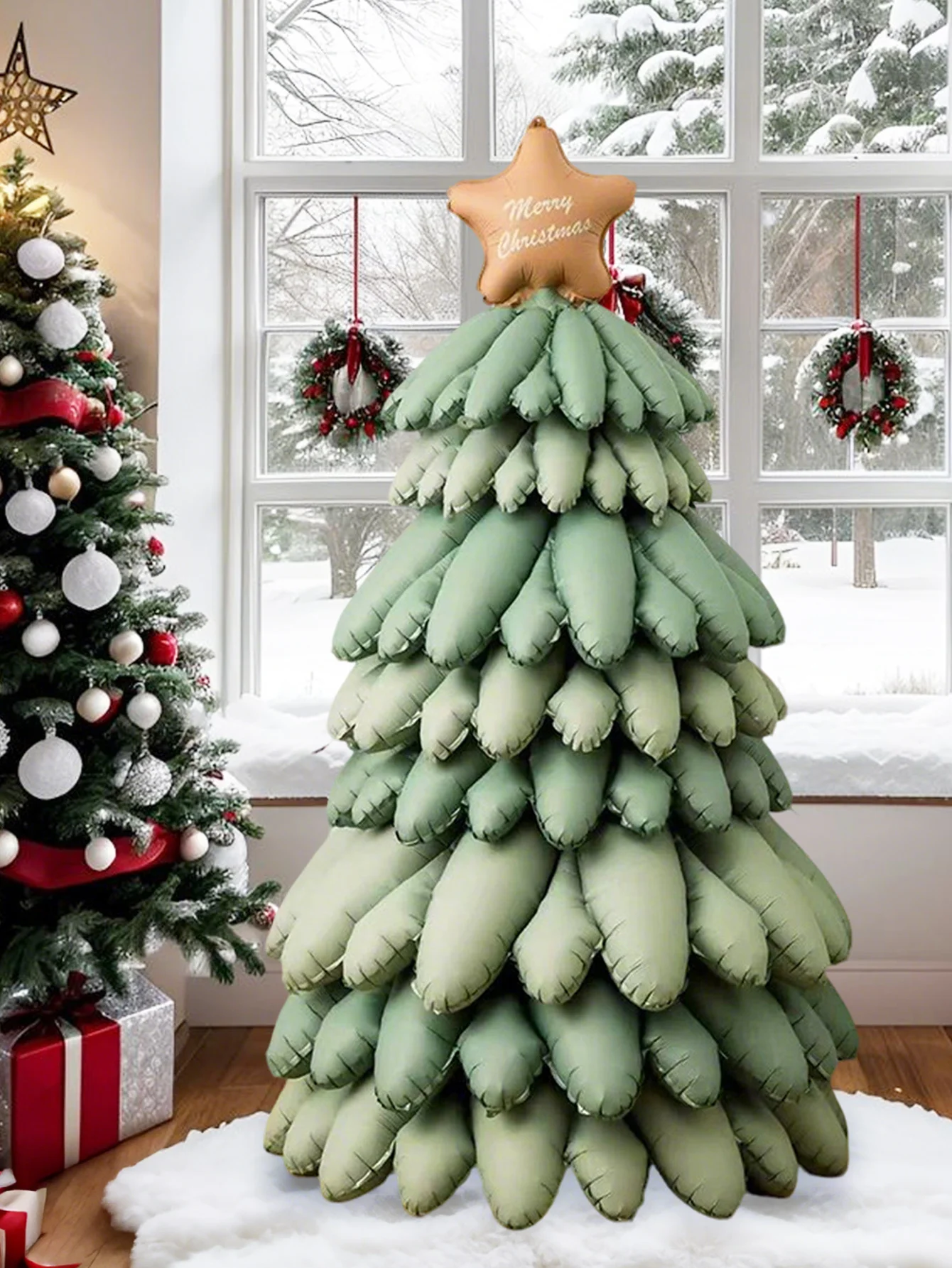 قطعة واحدة من بالون شجرة عيد الميلاد الكبير، مناسب لحفلة عيد الميلاد، زينة عيد الميلاد، حفلة العطلات، حفلة عيد الميلاد