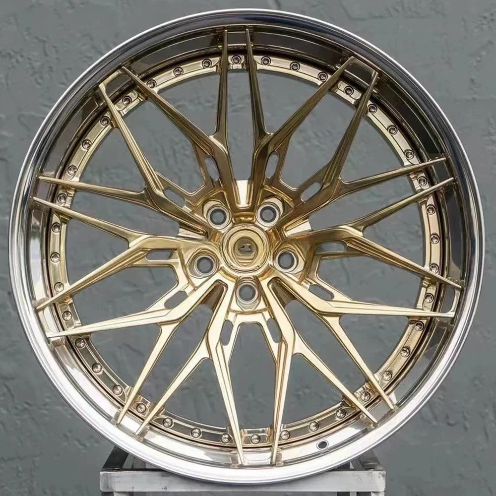 Chrome golden alloy forged wheels 20inch 5X112 5X114 5X130 5X120 concave car rims