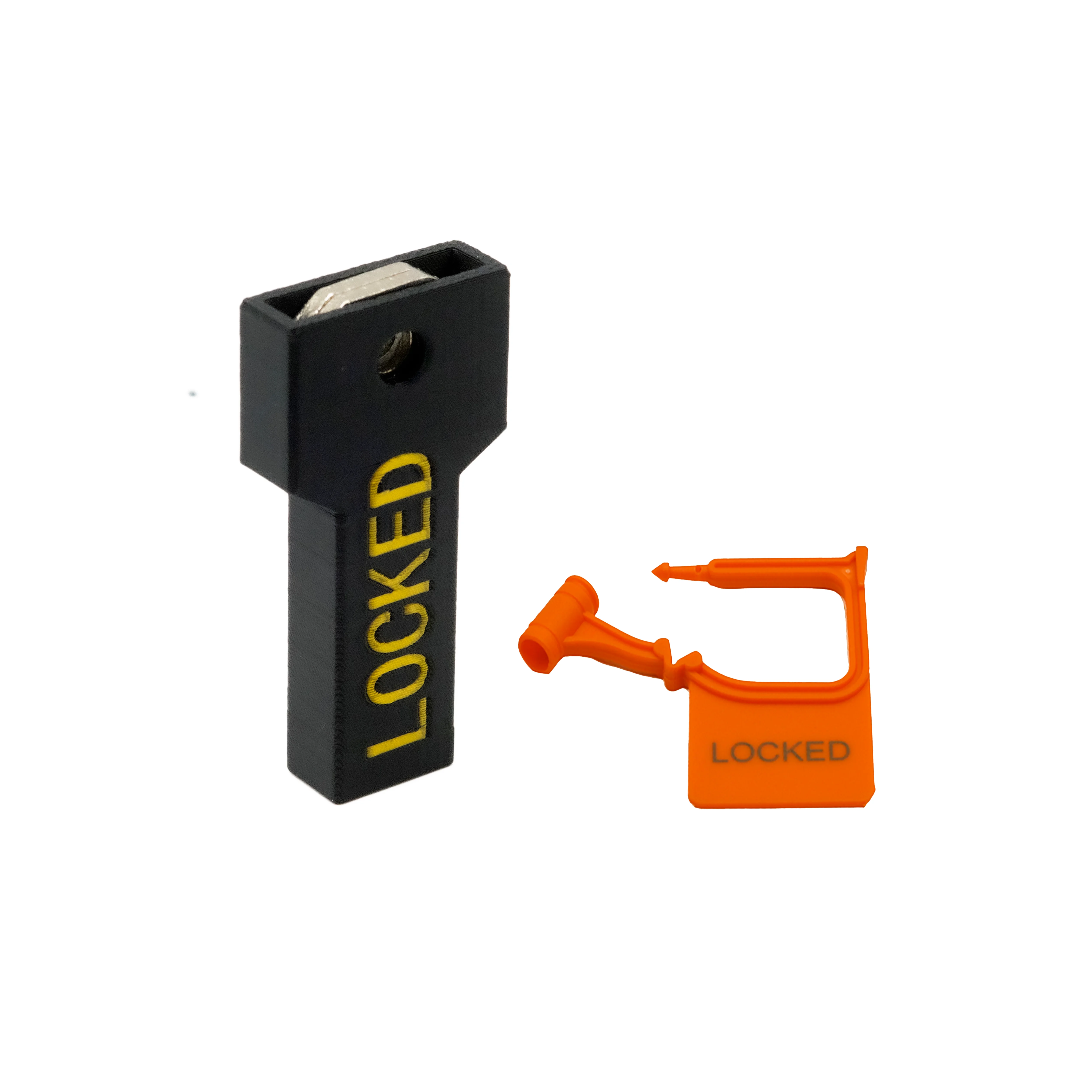 กล่องใส่กุญแจล็อคแบบมีสายรัด (ขนาดเล็ก) พร้อมแผ่นล็อคสี่ชิ้น