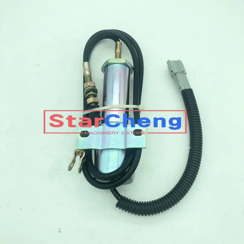 for Hyundai R210/215/220/225-5-7 Excavator 24V 11E1-60100-24 11E1-60100 Fuel Shutoff Solenoid Stop Shutdown Valve Accessories