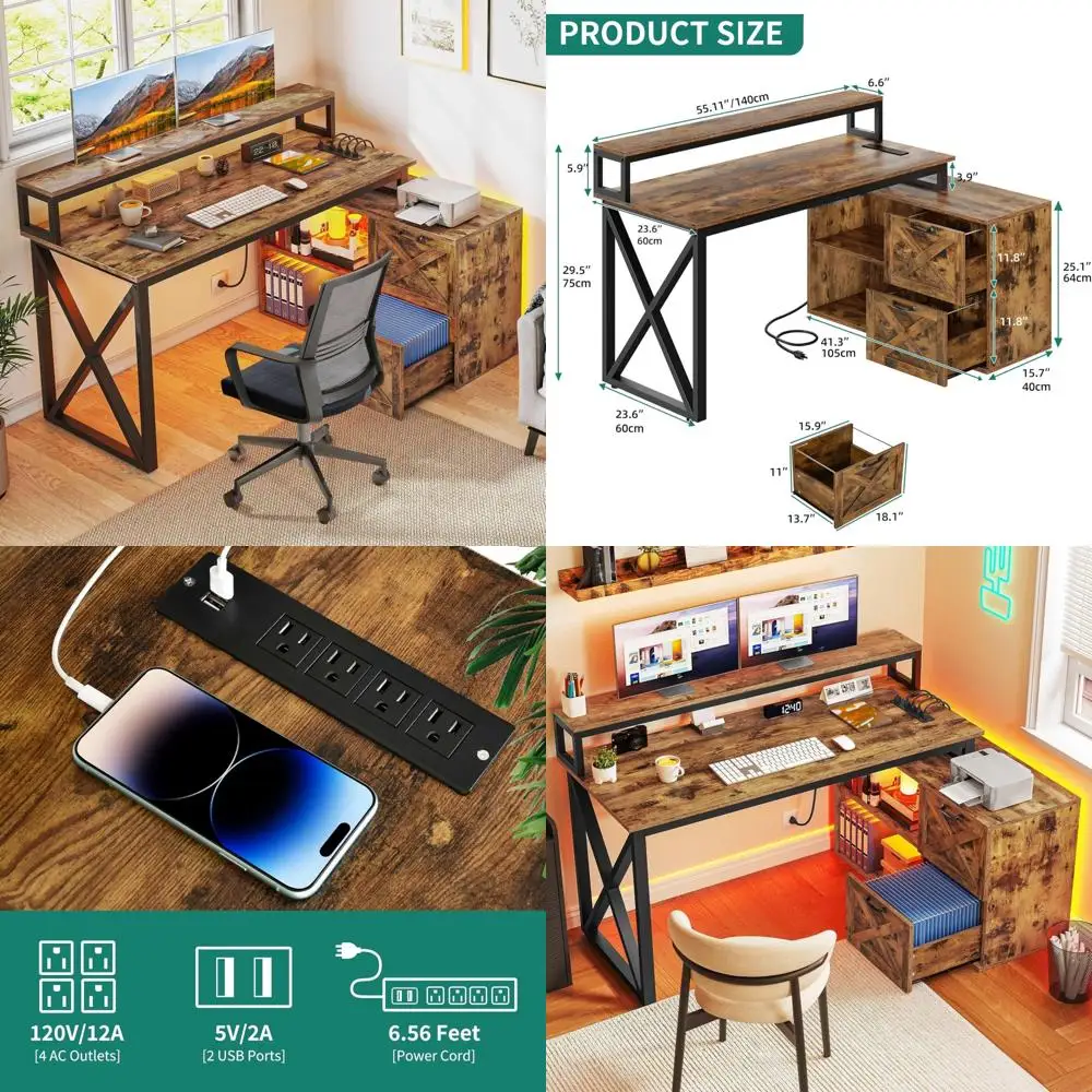 L-Shaped Desk With …