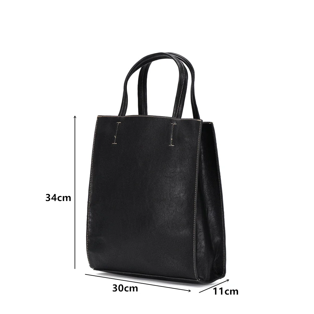 Imagem -05 - Bolsa de Ombro de Couro Macio pu para Homens e Mulheres Bolsas Casuais de Alta Capacidade Bolsas de Ombro Unissex Bolsas de Mão para Laptop