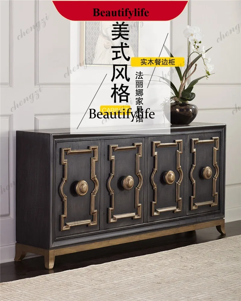 z183 American neoclassical solid wood entrance cabinet, living room foyer, cabinet height, American storage and dining side cabi