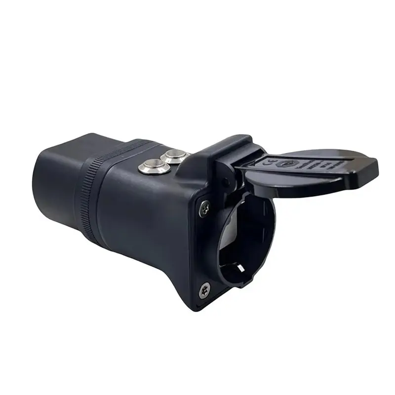 ABTC-With Switch New Portable 220V Type 2 Male Plug To Schuko Socket For EV Charging Adapter For Electric Vehicle Connec