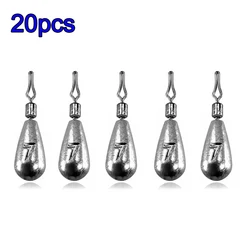 20pcs Fishing Sinkers 5g 7g 10g 14g Lead Weights Pendant Drop Shot Rig Fishing Weight Sinker With Ring Carp Fishing