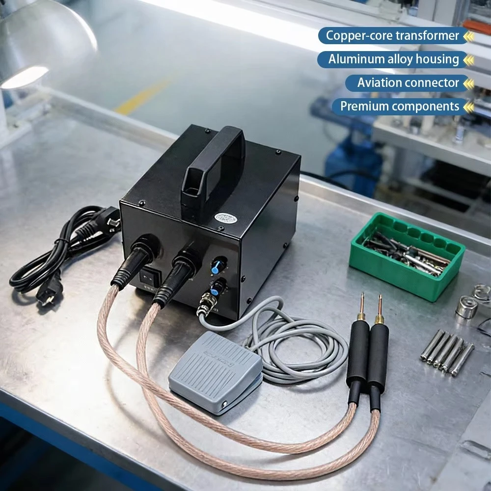 DIY Electric Spot Welding Machine with Foot Pedal for Nickel-Plated Battery Pack Assembly 18650 Battery Spot Welder - Portable