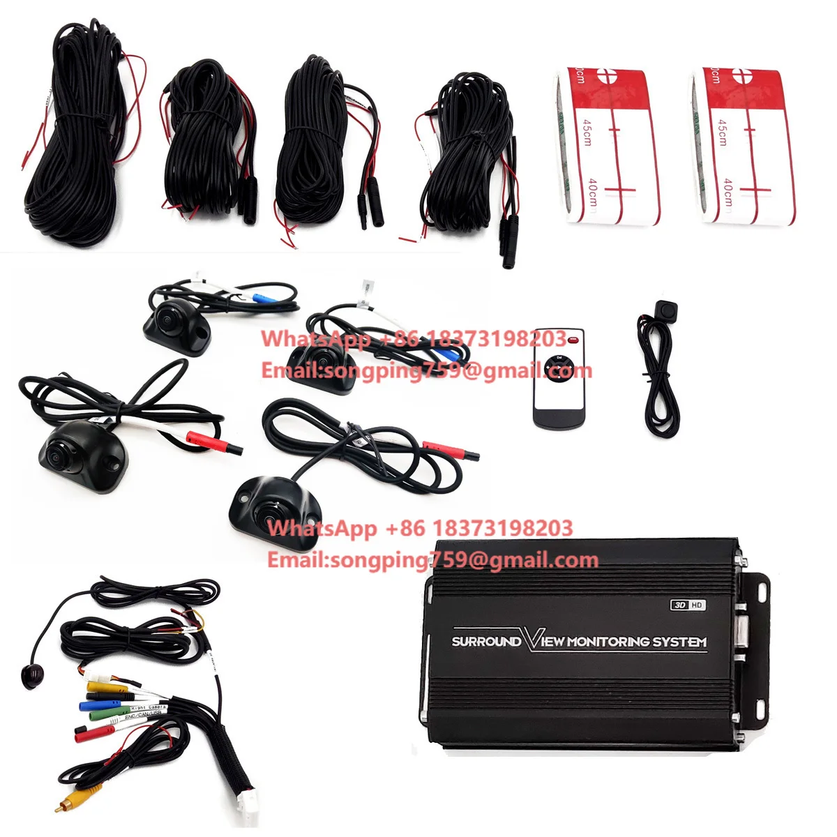 

Новейшая система визуализации слепых зон автомобиля, 4-канальная автомобильная система AHD-мониторинга, камера 360° кругового обзора для автофургонов