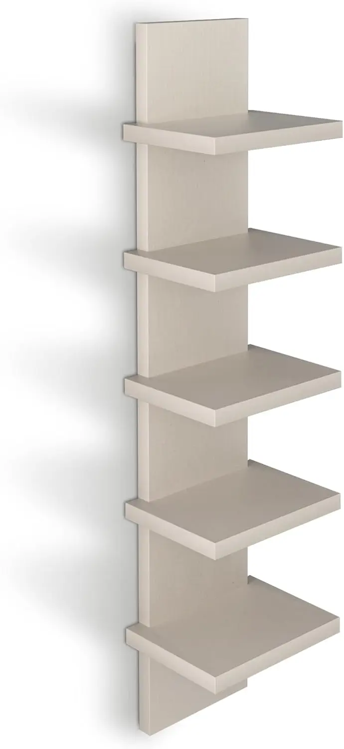 Vertical Column Shelf Floating Storage Home Decor Organizer Tall Tower Design Utility Shelving Bedroom Living Room