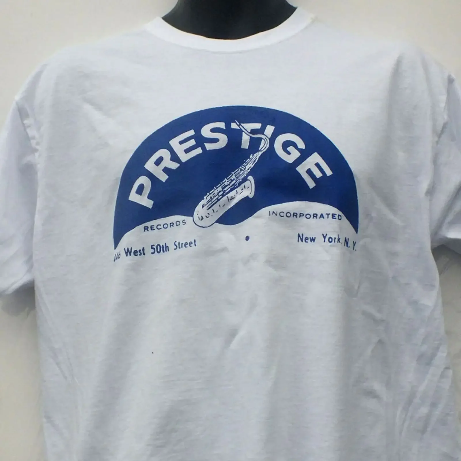 Prestige Records t shirt vintage Washed homme fashion graphic Versatile streetwear Soft Slightly Stylish Unisex Comfortable