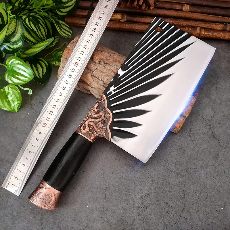 Chinese Knives Cleaver Meat Chopping Vegetables Butcher Knife Wooden Handle Cleaver Knives Hand Forged Blade Chef Kitchen Knives