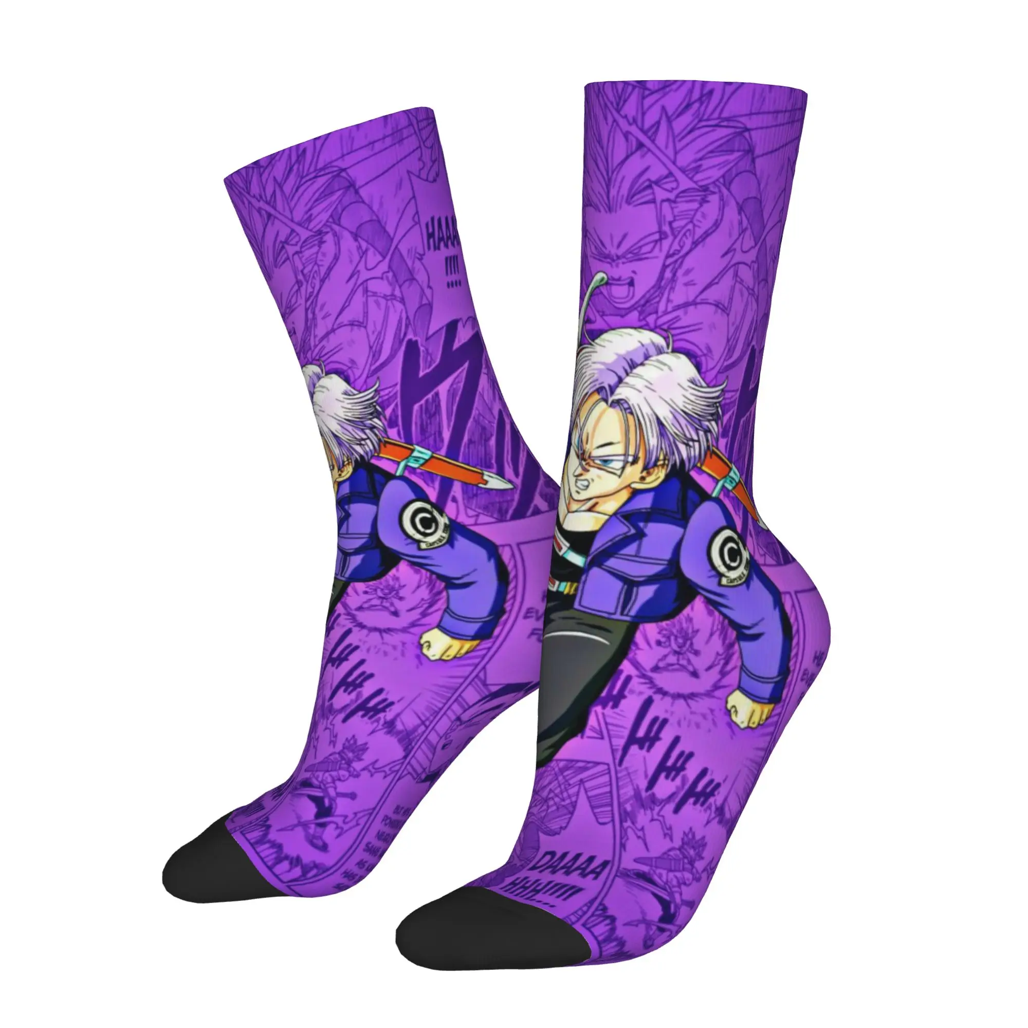1 Pair Funny Sock Dragon Ball Trunks (1) Hip Hop Seamless Pattern Printed Men Socks Casual Men's Socks