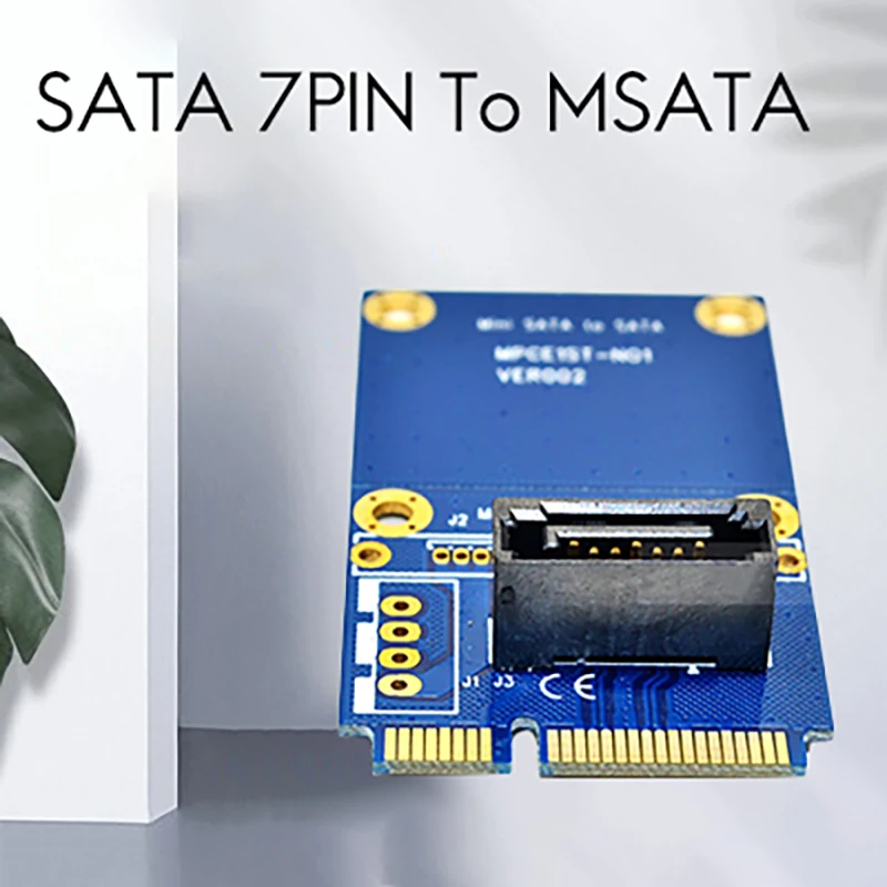 Tarjeta adaptadora MSATA a SATA Mini SATA a 7 pines SATA Mini PCIe expansión SATA tarjeta adaptadora Vertical compatible con altura completa