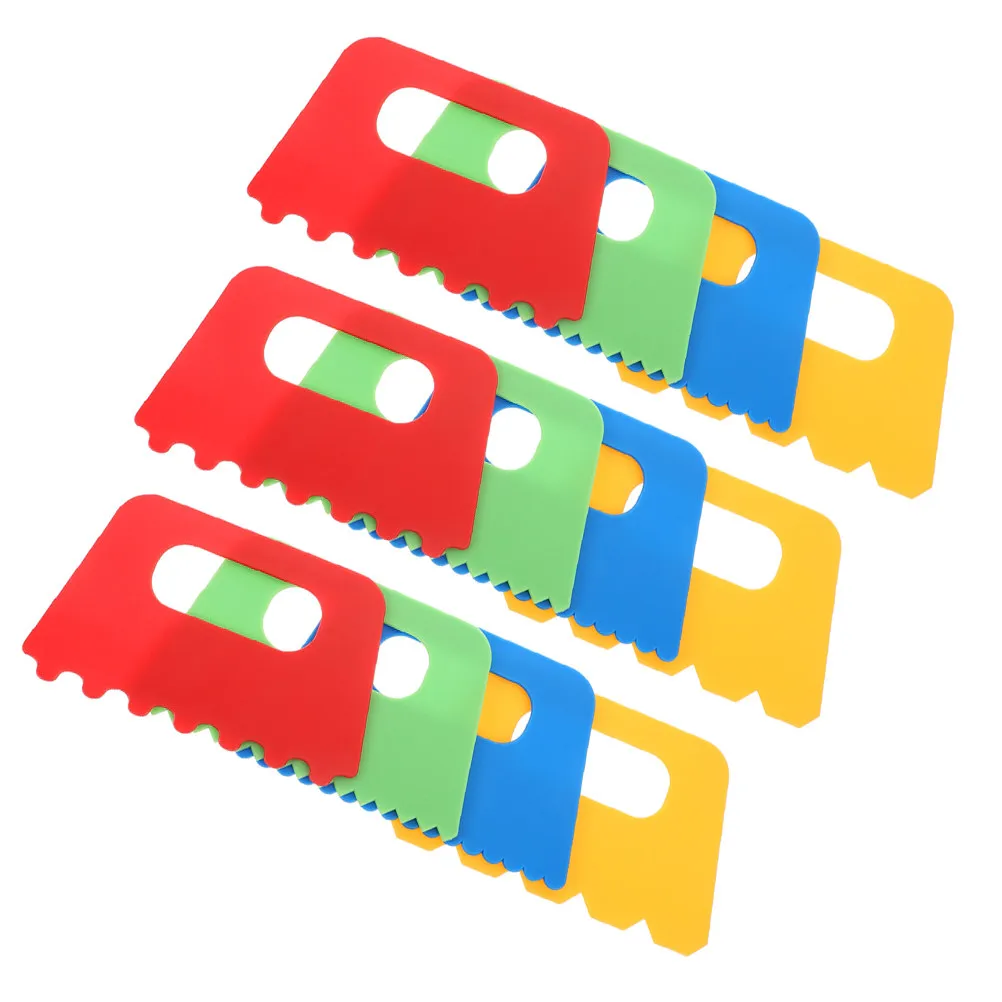12Pcs Sand Painting Brushes Plastic Scraper Tools Creative DIY Kids Painting Scraper Kit Children Art Crafts Drawing Supplies