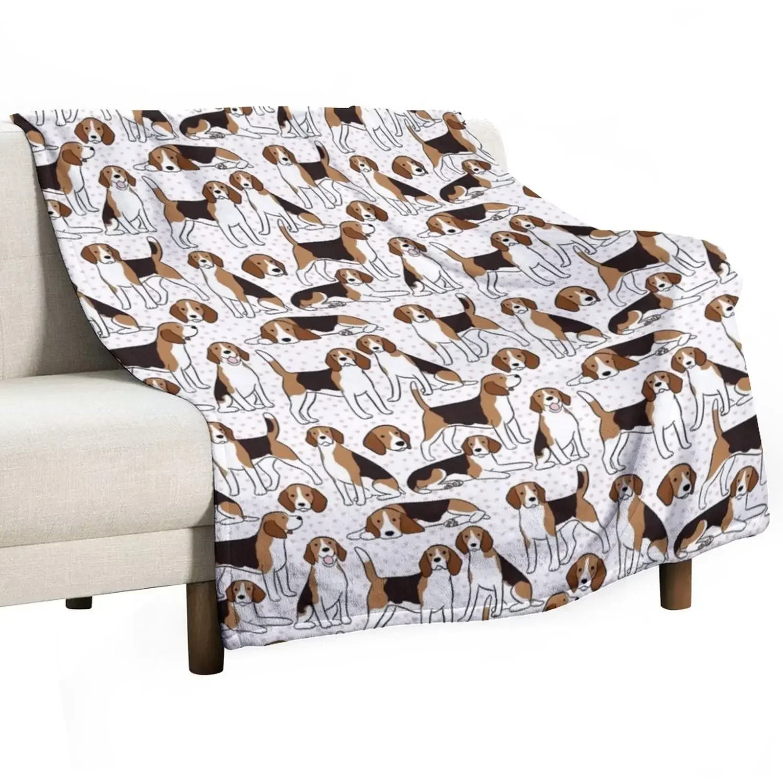 Cute beagle dog pattern Throw Blanket funny gift Luxury St Blankets