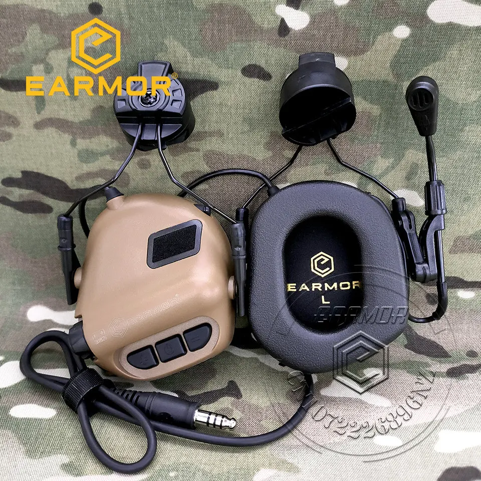 

EARMOR M32H MOD4 Tactical Headset ARC Rail Adapter Set Noise Canceling Aviation Communication Softair Headphones