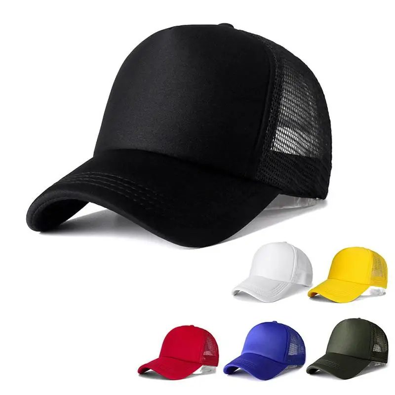1 PCS Unisex Cap Casual Plain Mesh Baseball Adjustable Snapback Hats Women Men Hip Hop Trucker Dad