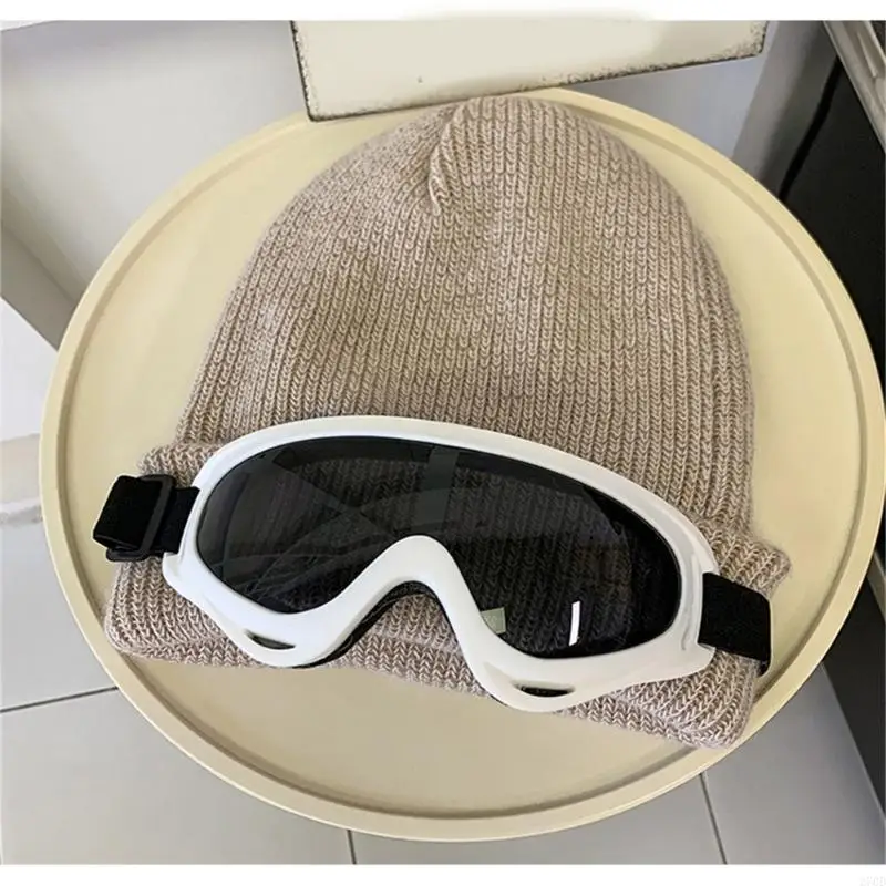 270D Warm Hat Pullover Unisex Decorative Goggles Hat Knitted Hat Skull Caps 2000s