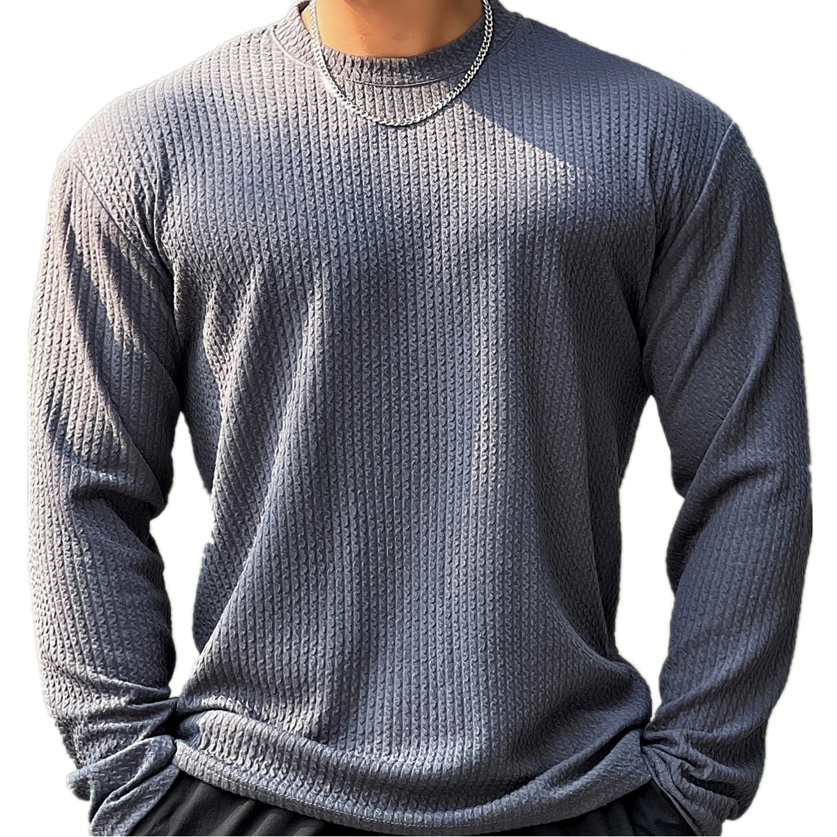 Autumn Winter Casual T-shirt Men Long Sleeves Solid Shirt Gym Fitness Bodybuilding Tees Tops Male Fashion Slim Stripes Clothing