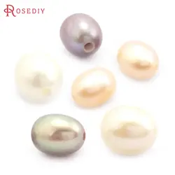 Natural Pearl Color Natural Freshwater Pearl Oval Shape with Half Hole Beads Jewelry Making Supplies Diy Findings Accessories