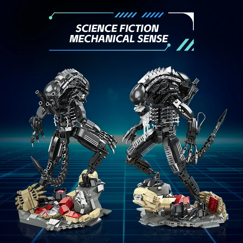 882PCS Alien Spielzeug Bausteine Klassische Film Spielzeug Montieren Ziegel Desktop Dekoration Modell Geschenk Für Kinder Junge Erwachsene Spielzeug