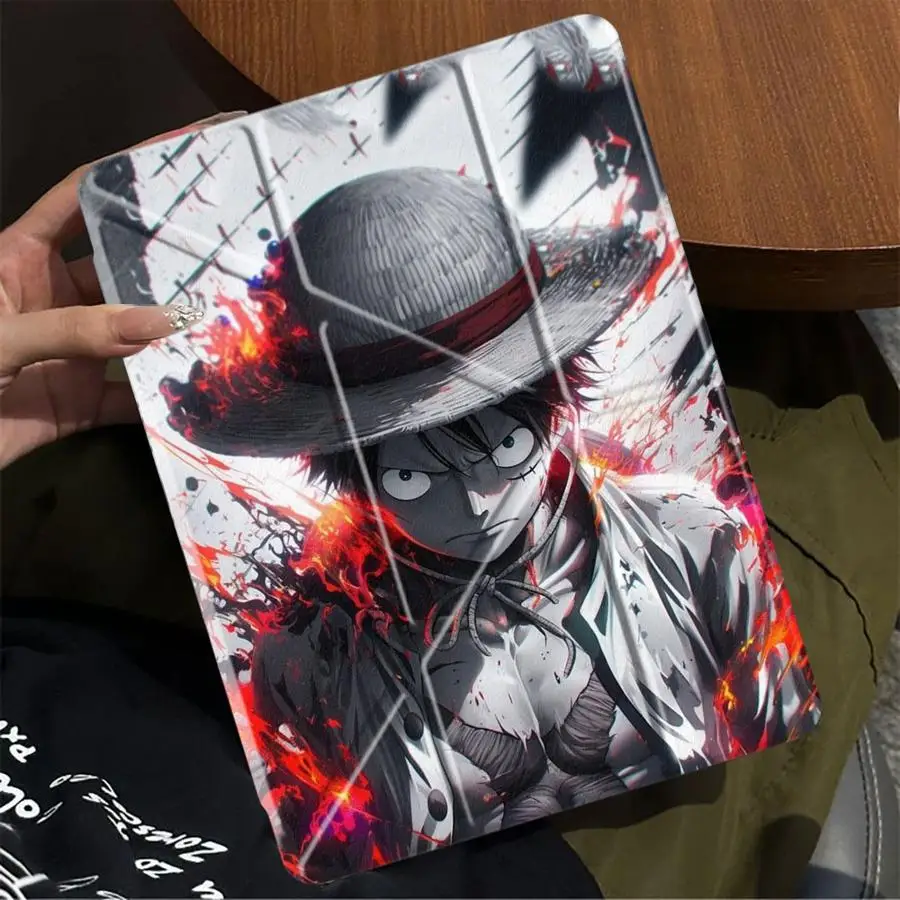 

Чехол для планшета Anime One Piece для iPad Air 4 5 M3 M2 1 2 M4 11 дюймов Pro 11th 10th 9th 8th 7th 12.9 дюймов Mini 6 7 Pro 2025 с держателем