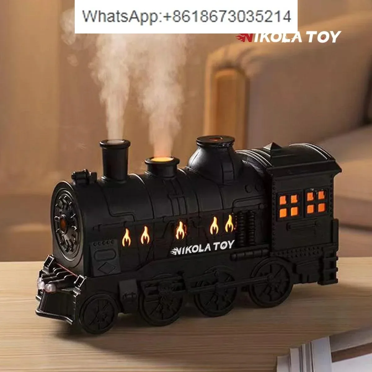 Humidificador de tren de vapor Retro, adorno de escritorio, modelo de vapor