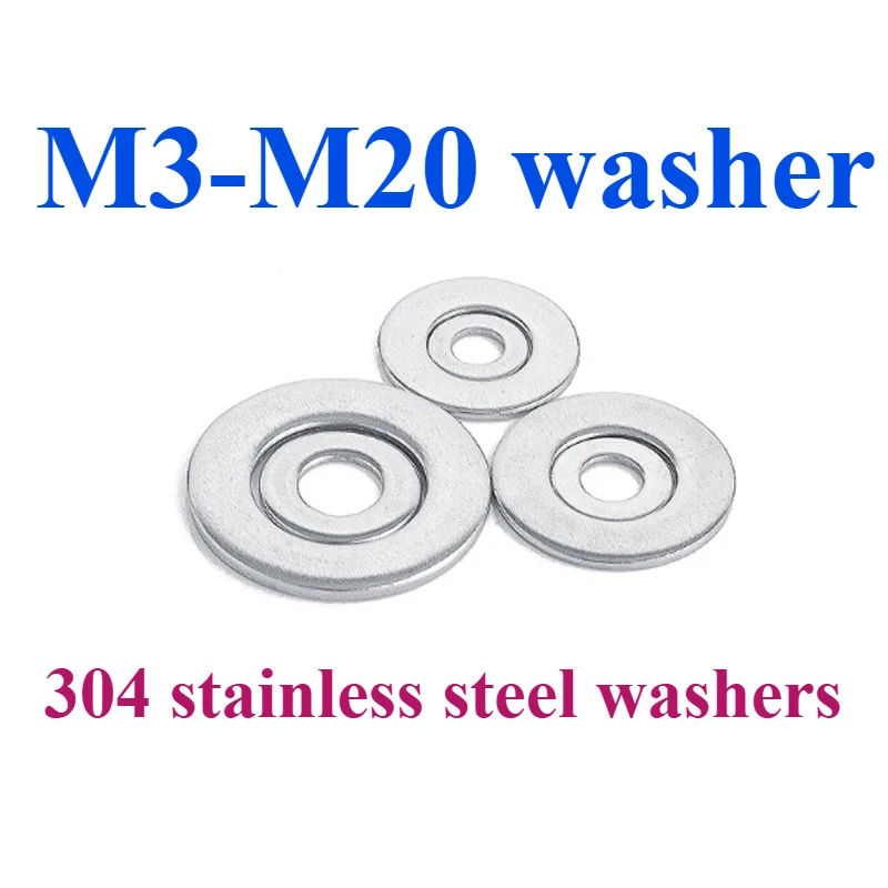 

304 stainless steel M3 M4 M5 M6 M8 M8 M11 M12 M16 M20 M20 M20 Screws Extra Large Washer Flat Washer