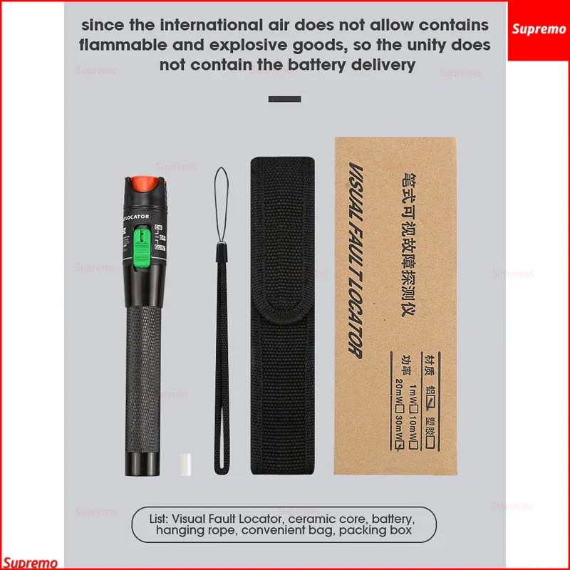 

30KM Visual Fault Locator SC/FC/STFiber Optic Cable Tester 5-30MW Range Red Laser Light Pen VFL High Quality