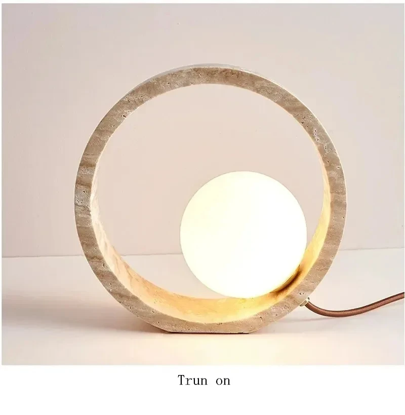 

CX289HH Simple Travertine Lamp Natural Yellow Cave Stone Led Table Lamp Indoor Decor Lighting Bed Living Room Bedroom Study G9
